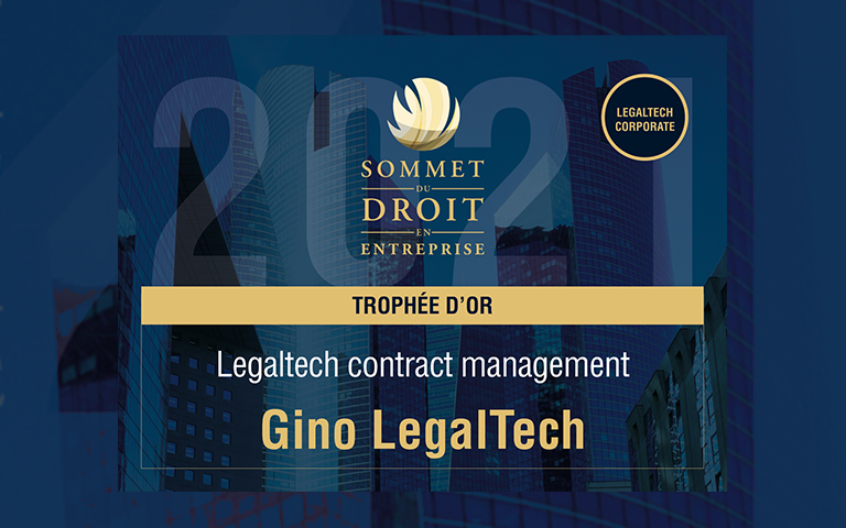 Gino LegalTech remporte le Trophee dOr LegalTech contract management 1